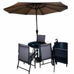FOLDABLE CHAIR WITH GLASS TABLE