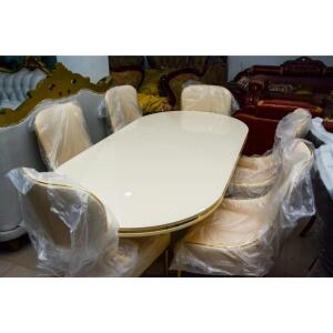SET OF DINING BY 6 C002 WHT