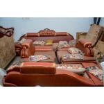 SET OF SOFA L SHAPE SOFA BROWN F08